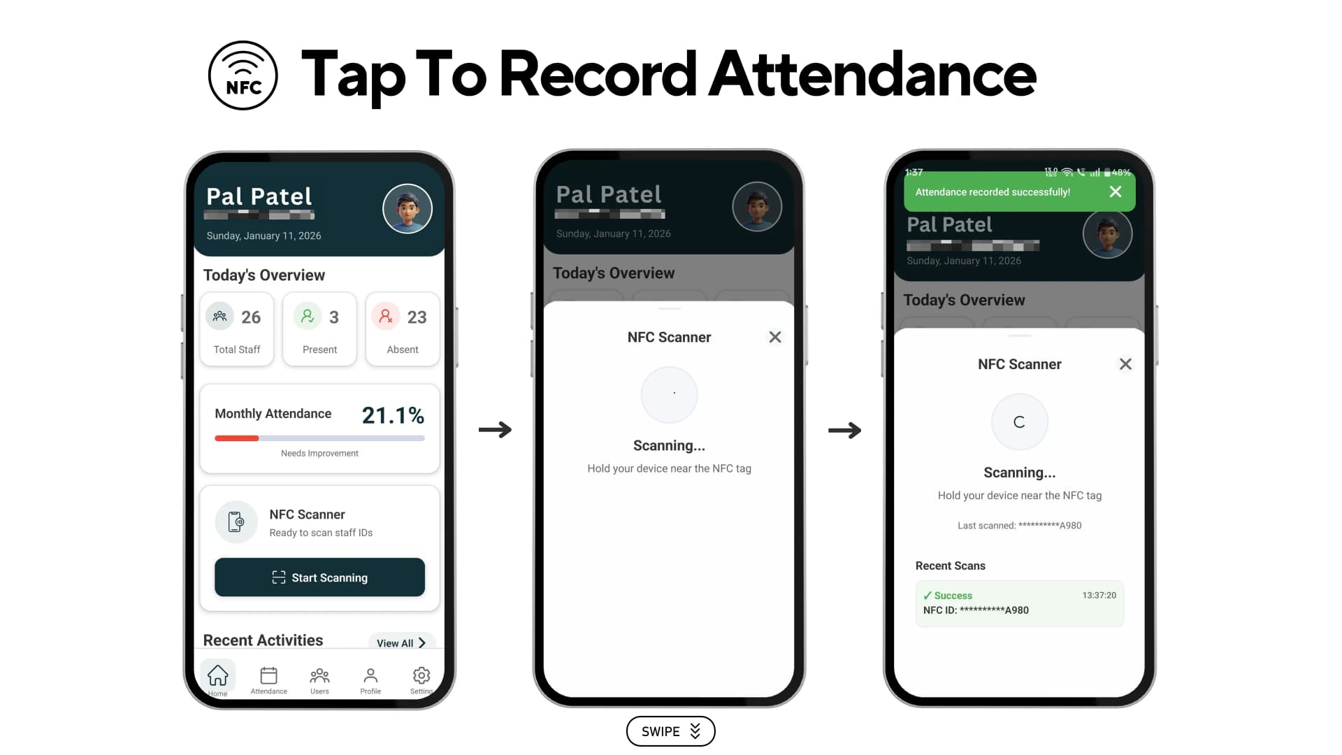 NFC Attendance Management System – Mobile & Web App screenshot 2