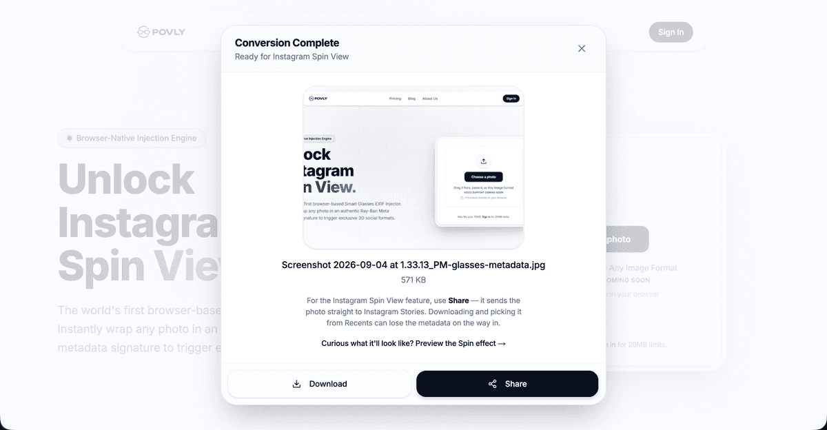 POVLY — Smart Glasses Creator Toolkit screenshot 2 - Pal Pavasiya Case Study