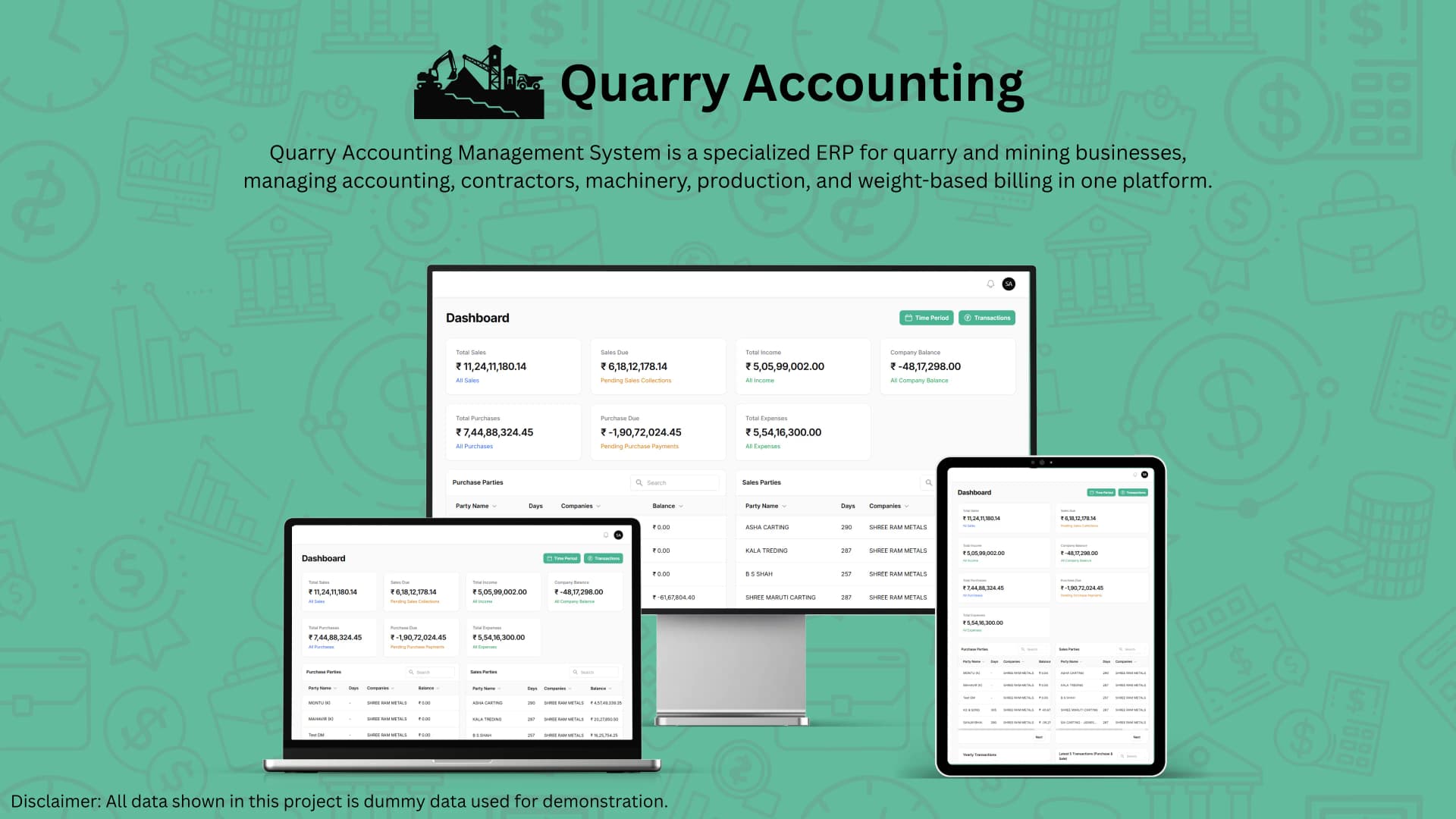 Quarry Accounting & ERP System for Mining Operations
