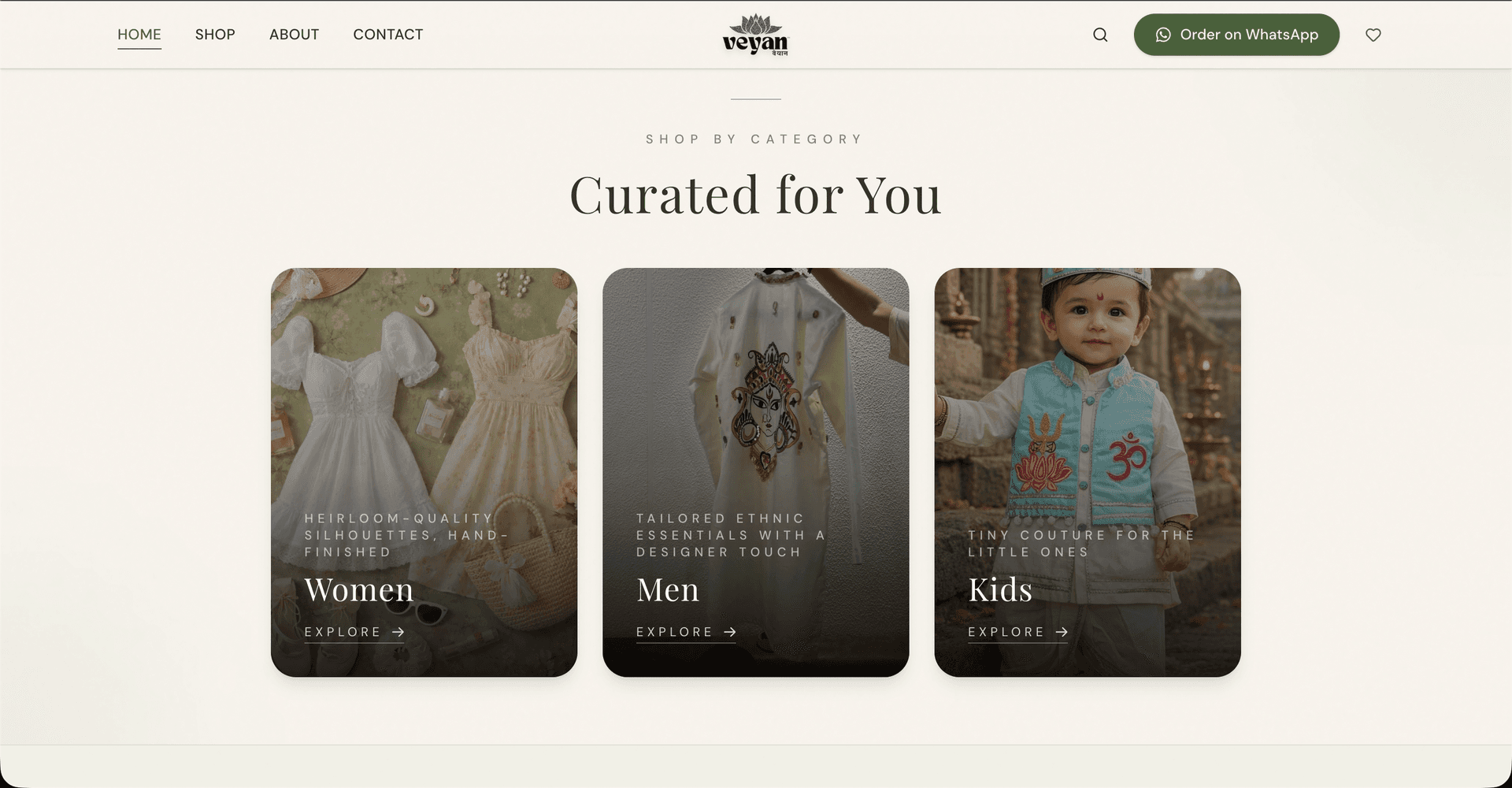 Veyan – Premium Designer Ethnic Wear Storefront screenshot 3 - Pal Pavasiya Project