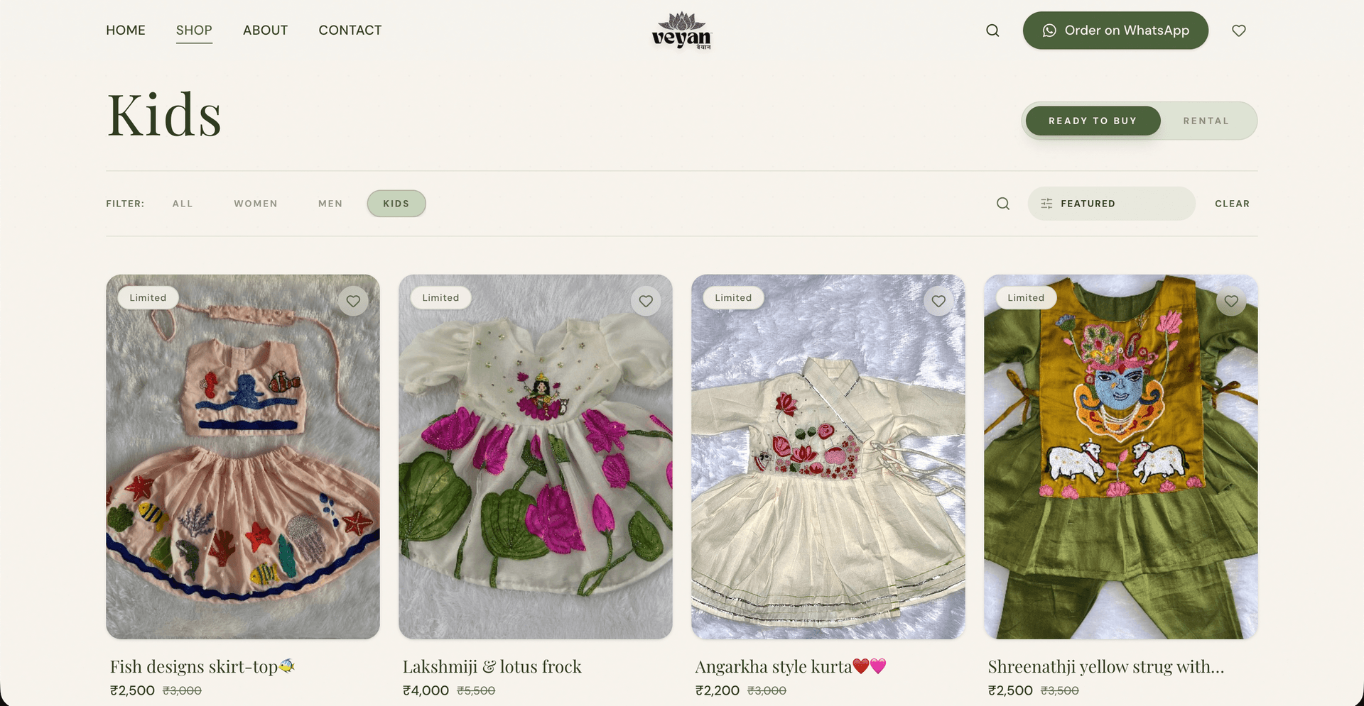 Veyan – Premium Designer Ethnic Wear Storefront screenshot 4 - Pal Pavasiya Project