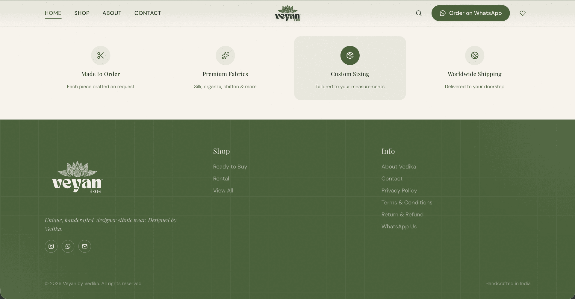 Veyan – Premium Designer Ethnic Wear Storefront screenshot 6 - Pal Pavasiya Project